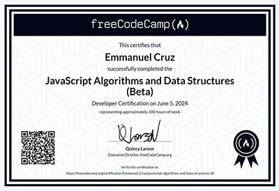 Certificado de JavaScript Algorithms and Data Structures