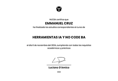 Certificado de HERRAMIENTAS IA Y NO-CODE